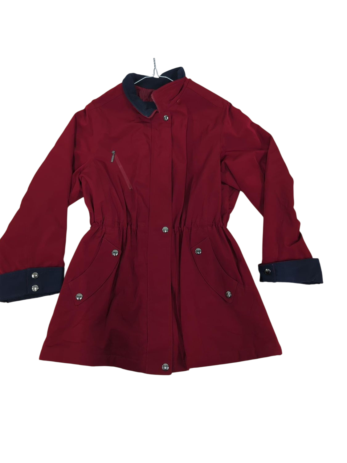 Nautica Red Button-Down Shirt with Navy Accents