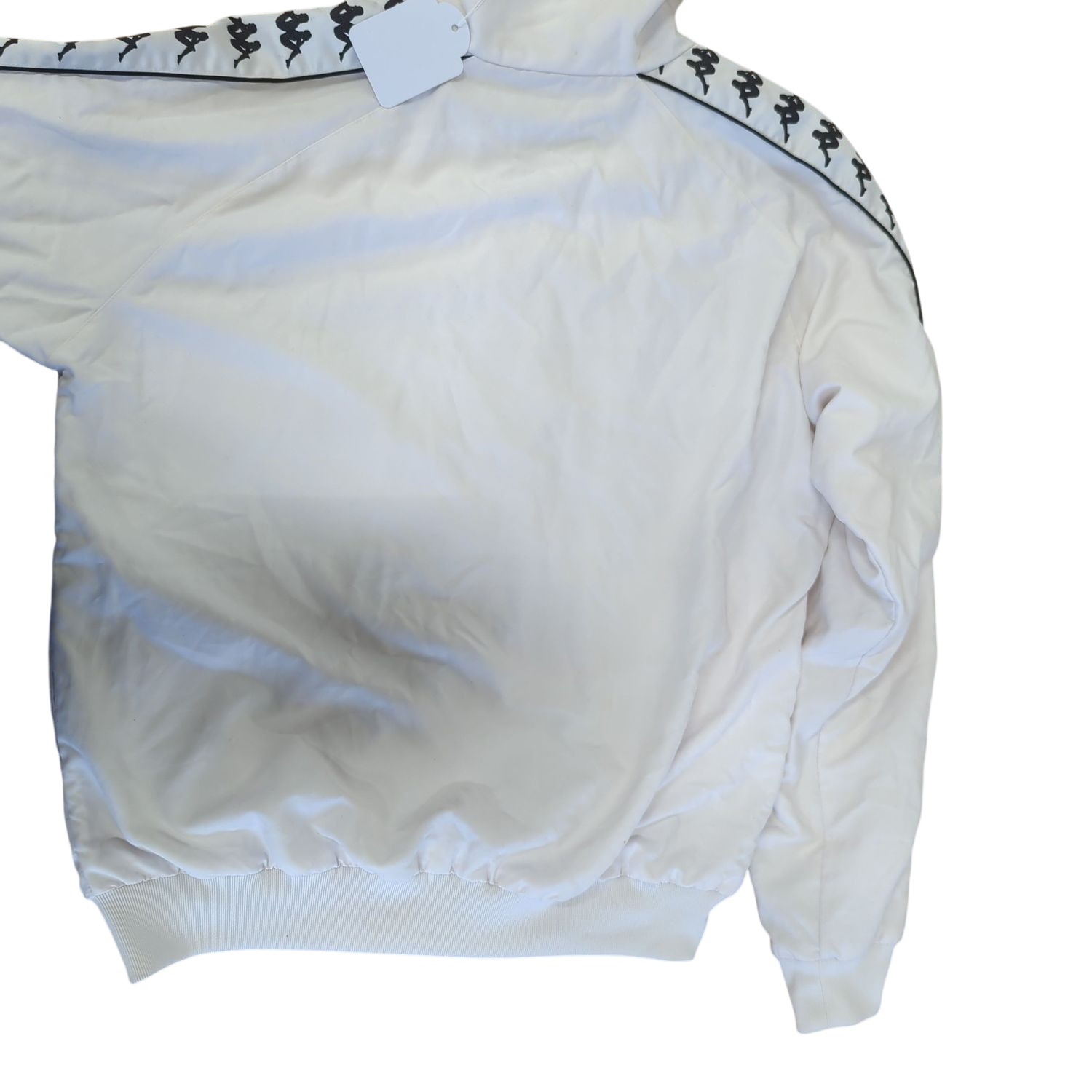 Kappa White Track Jacket with Logo Tape - Size Medium