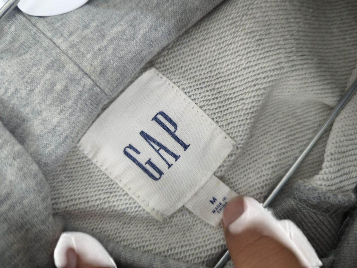 GAP Grey Hoodie with Embroidered Logo - Size M