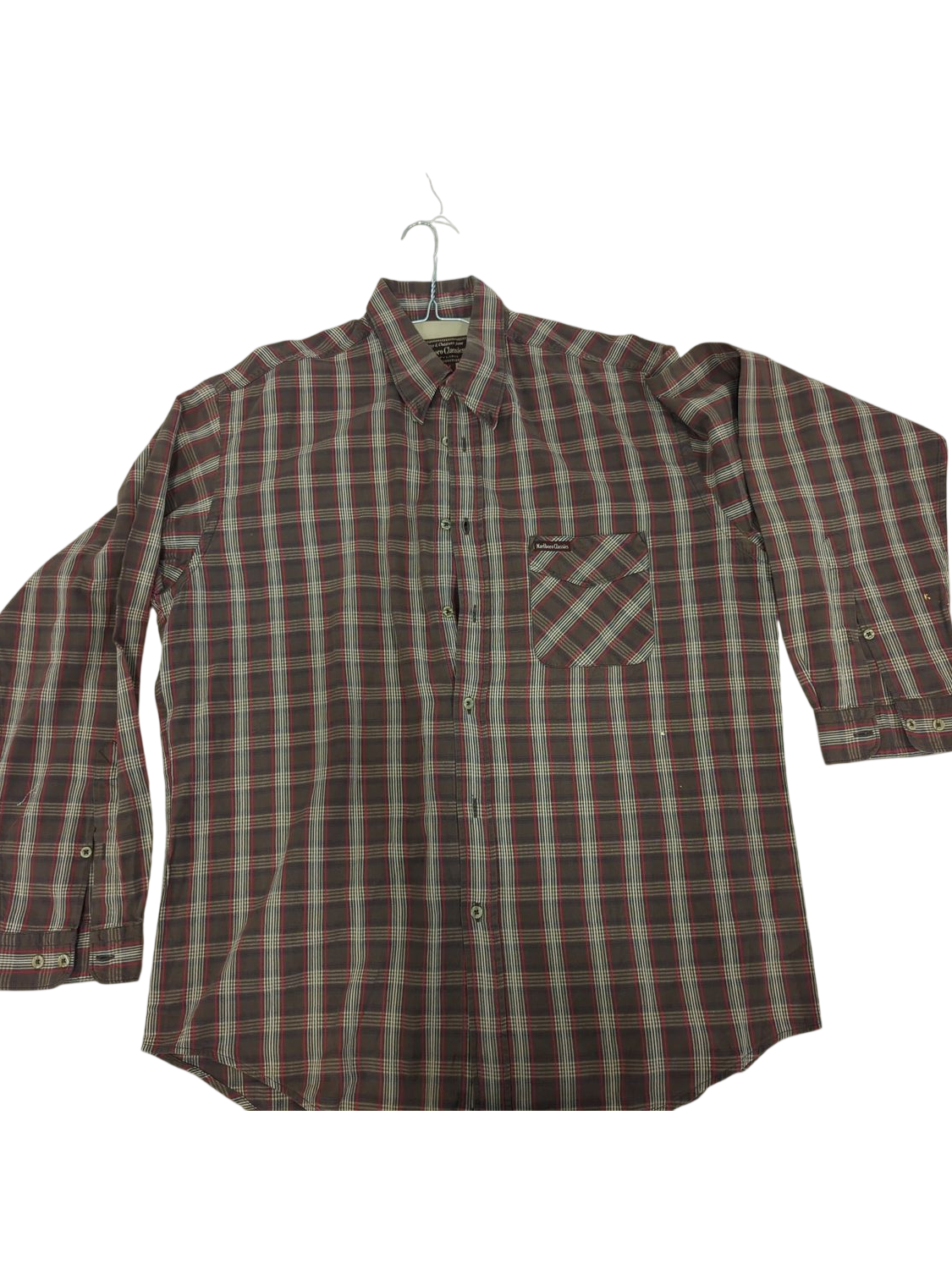 Marlboro Classics Plaid Button-Down Shirt - Size XL