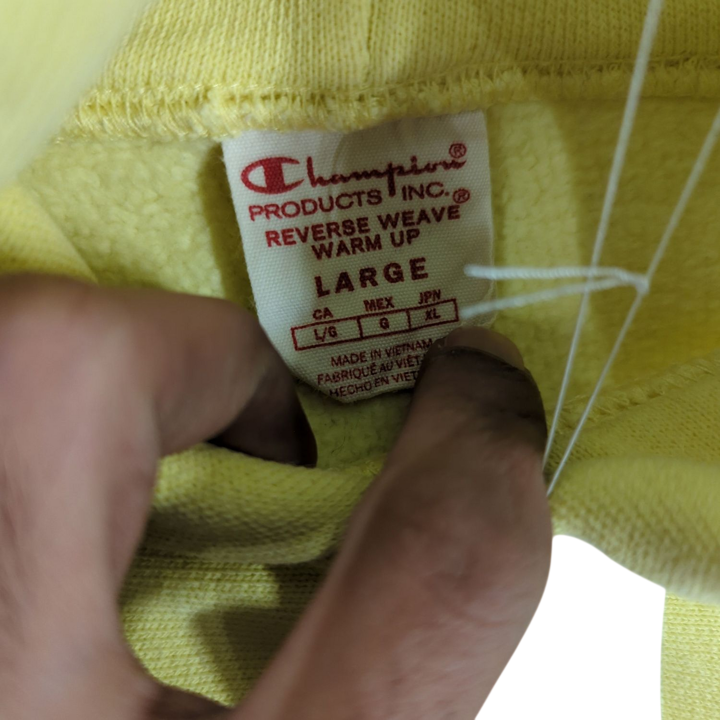 Champion Yellow Hoodie - Size Large