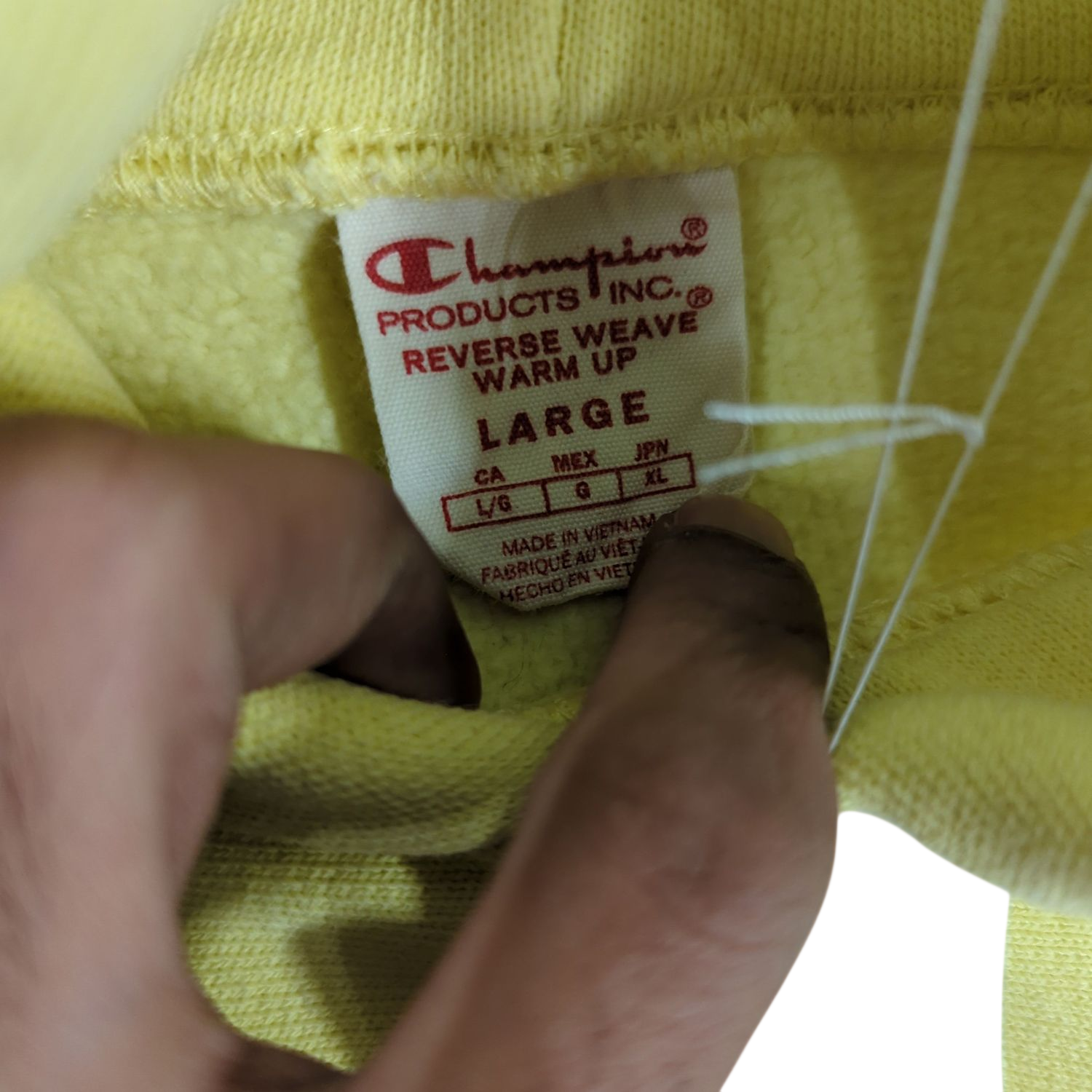 Champion Yellow Hoodie - Size Large