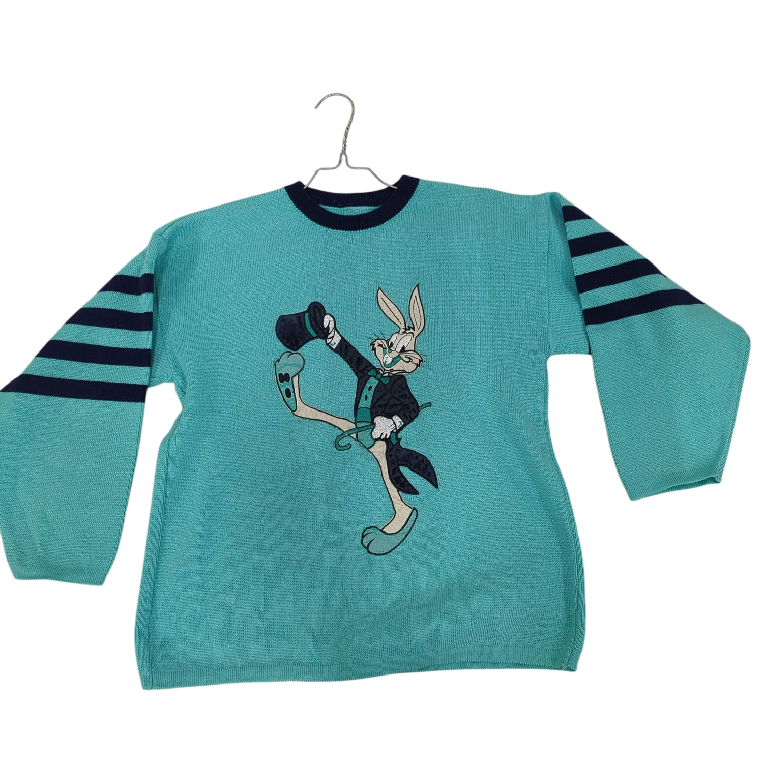 Turquoise Looney Tunes Bugs Bunny Knit Sweater