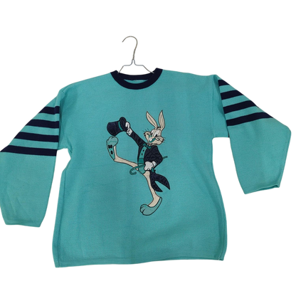 Turquoise Looney Tunes Bugs Bunny Knit Sweater