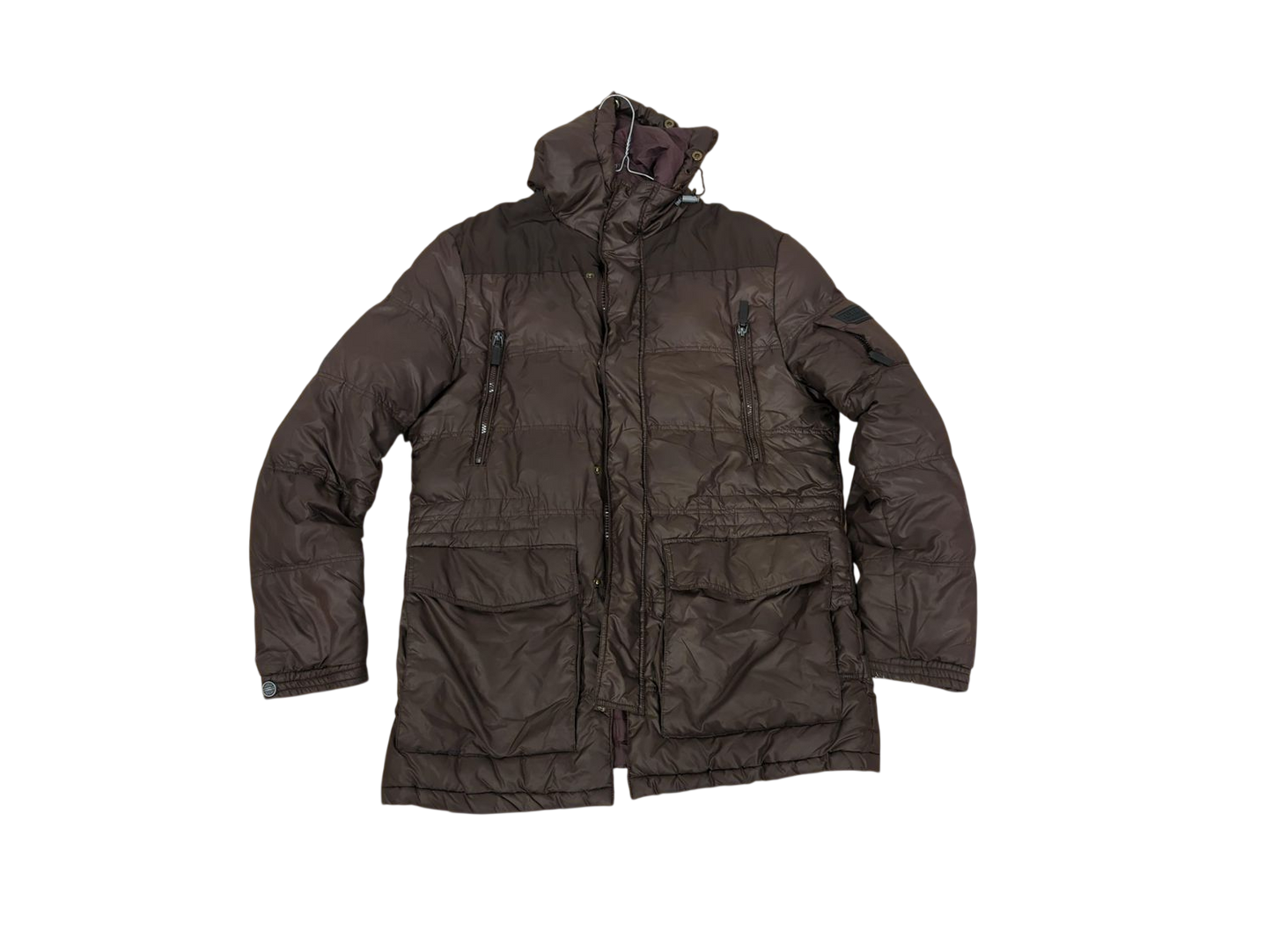 Burberry Brown Quilted Parka Winter Jacket - Size XL