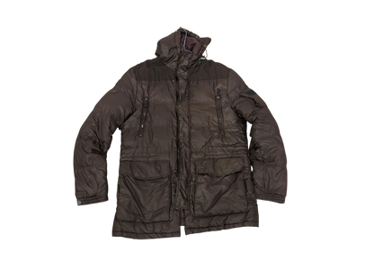 Burberry Brown Quilted Parka Winter Jacket - Size XL