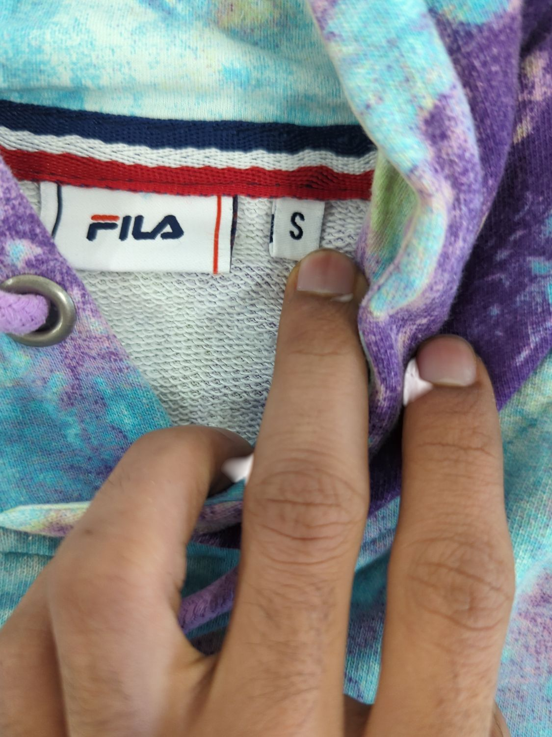 FILA Tie-Dye Hoodie - Size S - Blue & Purple