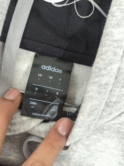 Adidas Black and Grey Hoodie - Size L