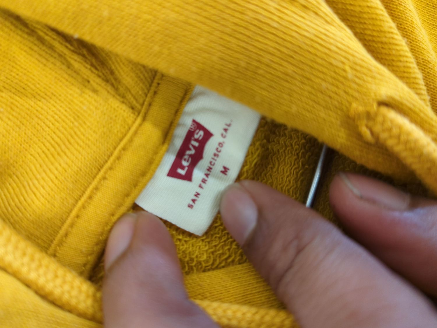 Levi's Yellow Hoodie - Size M - Front Pocket