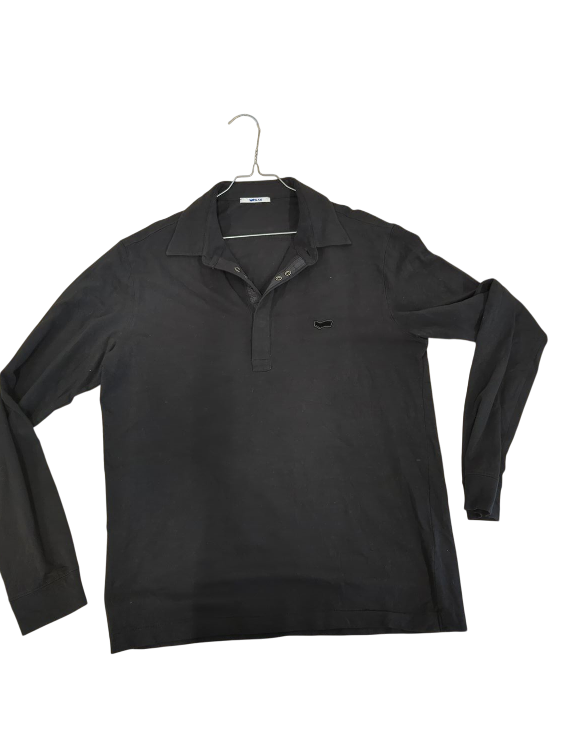 GAS Black Long Sleeve Polo Shirt