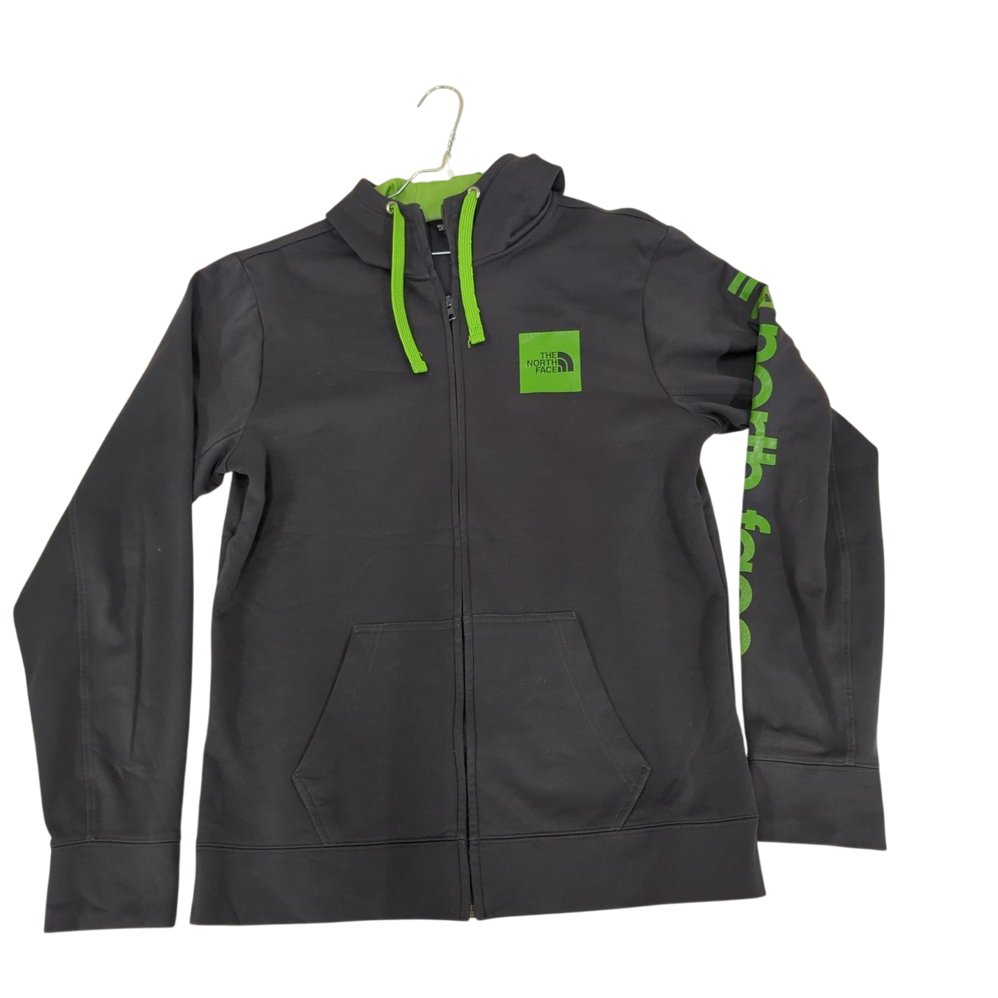 The North Face Black Windbreaker Jacket with Green Accents