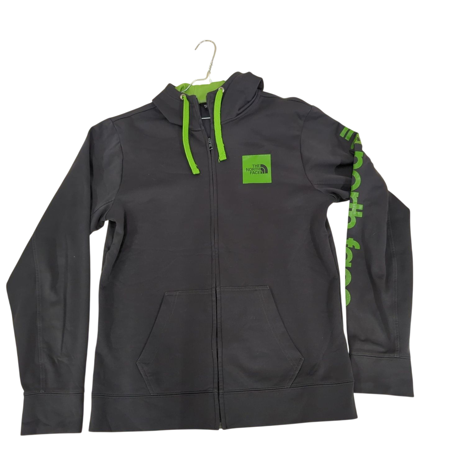 The North Face Black Windbreaker Jacket with Green Accents
