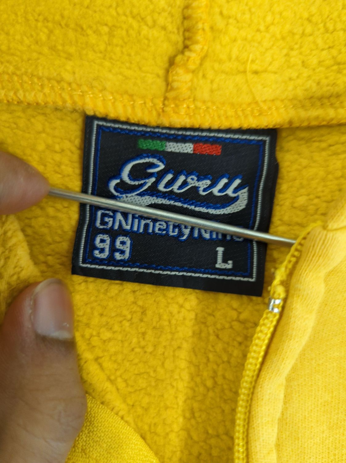 Ellesse Vintage Yellow Fleece Jacket - Size L - Made in Italy