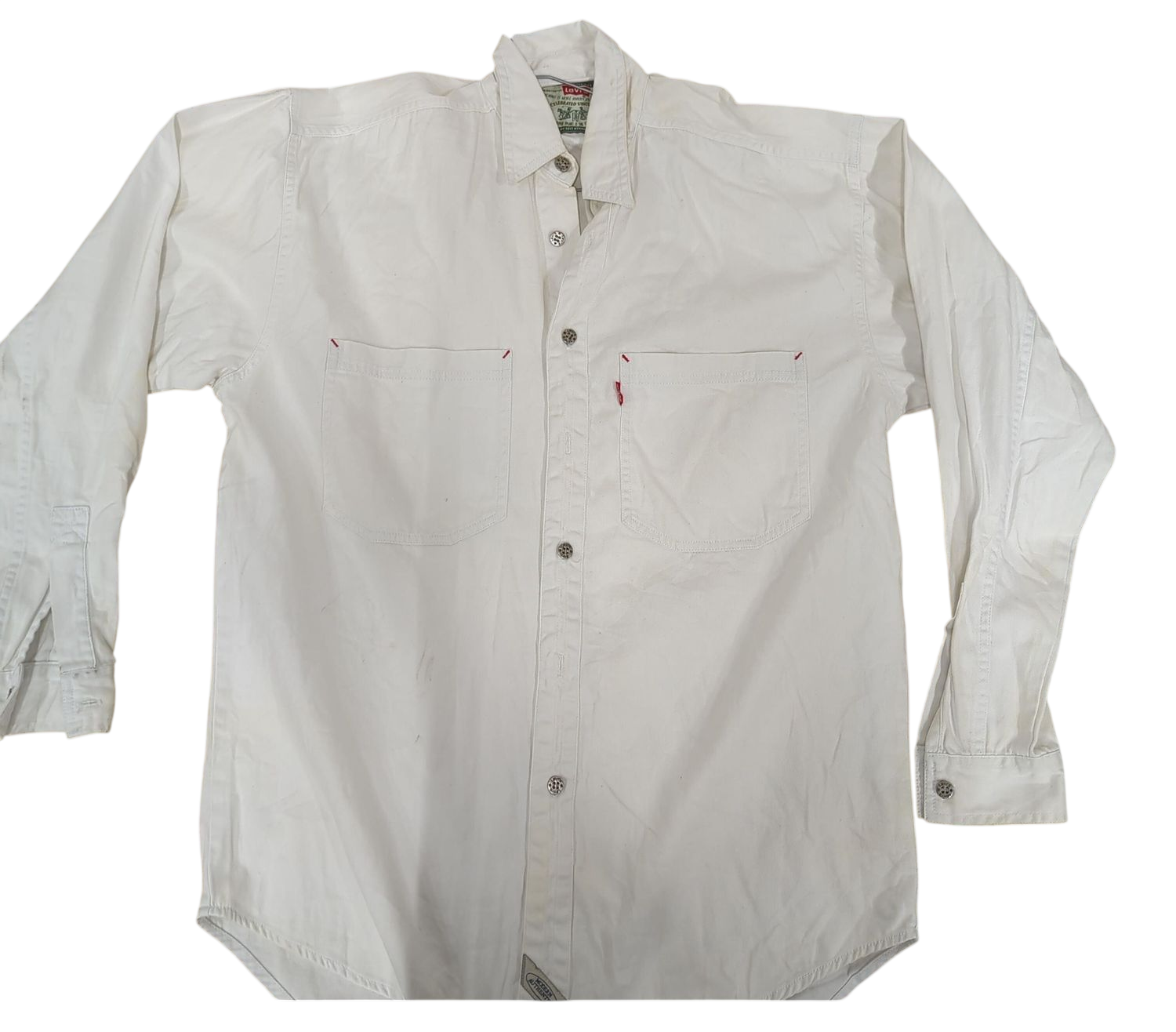 Levi's White Button-Down Shirt - Classic Cotton Casual Wear