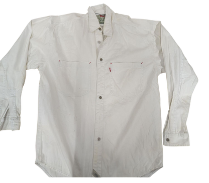Levi's White Button-Down Shirt - Classic Cotton Casual Wear