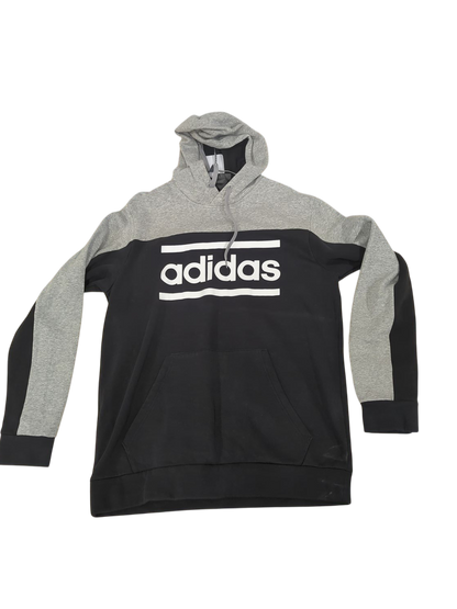 Adidas Black and Grey Hoodie - Size L