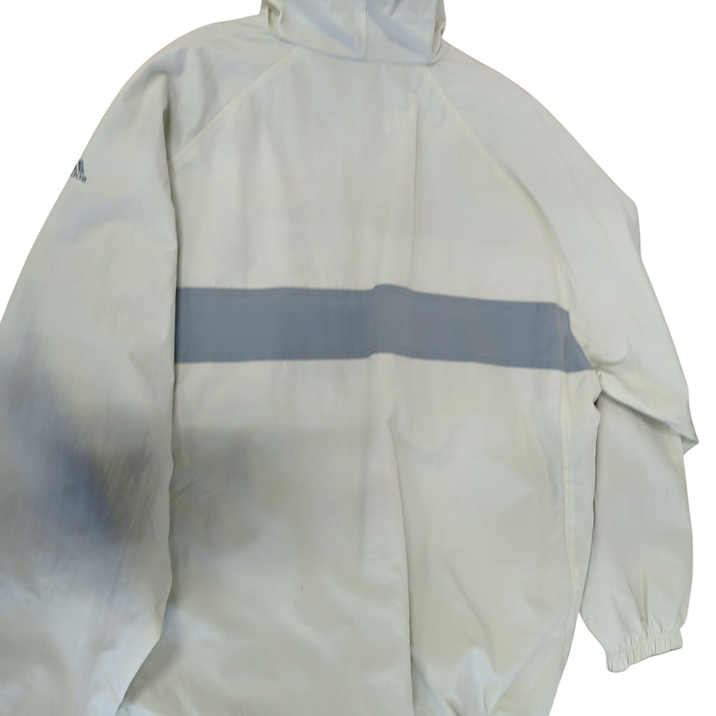 Adidas Beige Windbreaker Jacket with Reflective Strip - Size L
