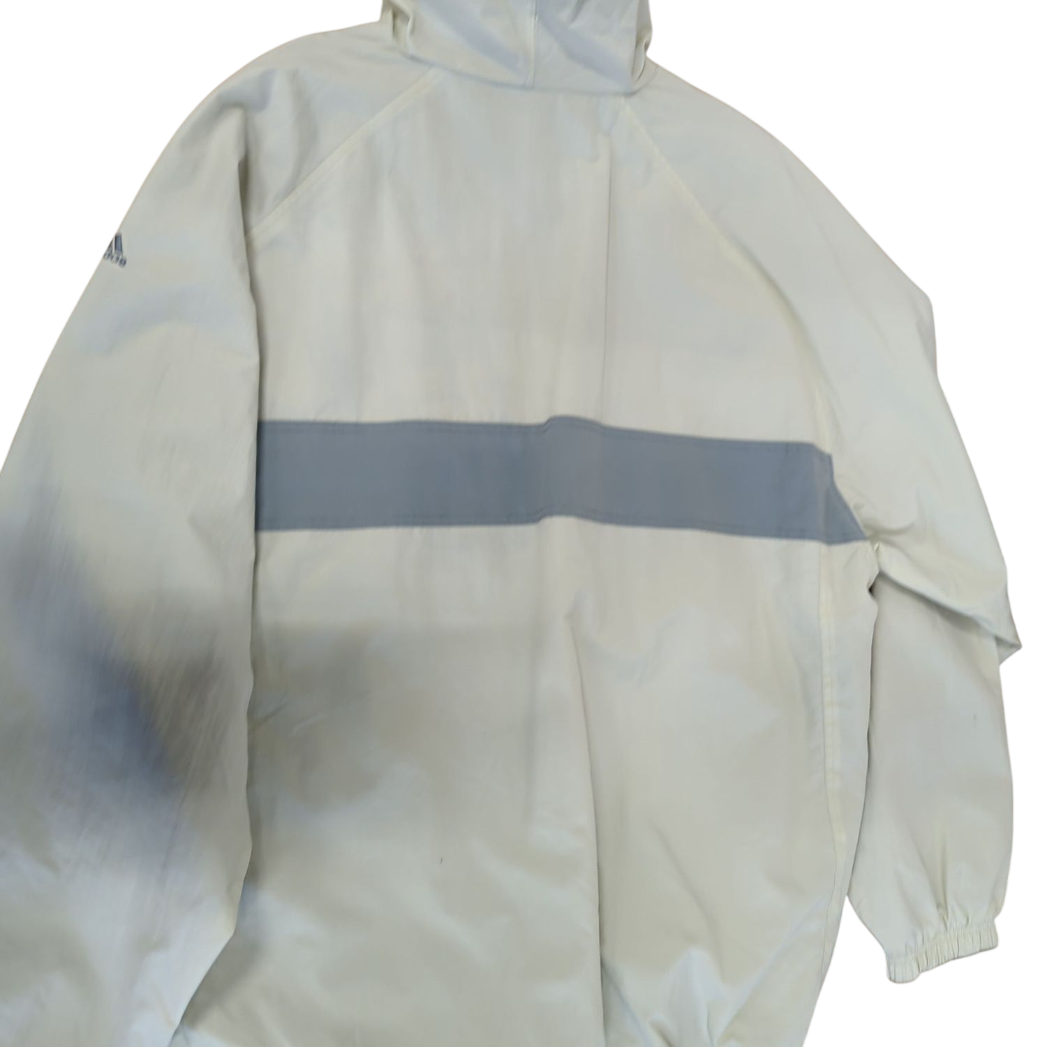 Adidas Beige Windbreaker Jacket with Reflective Strip - Size L