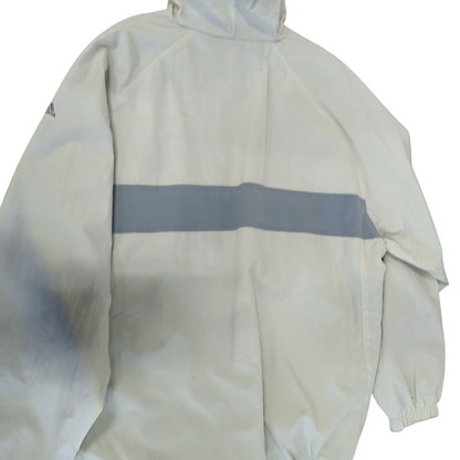 Adidas Beige Windbreaker Jacket with Reflective Strip - Size L