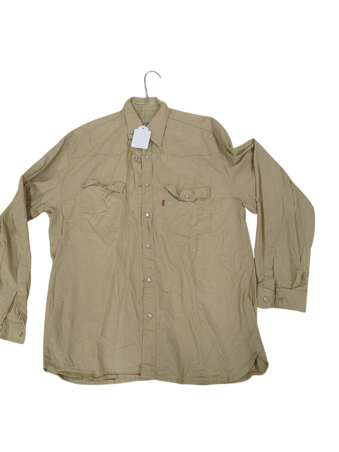 Levi's Beige Button-Down Shirt - Casual Long Sleeve Cotton Shirt