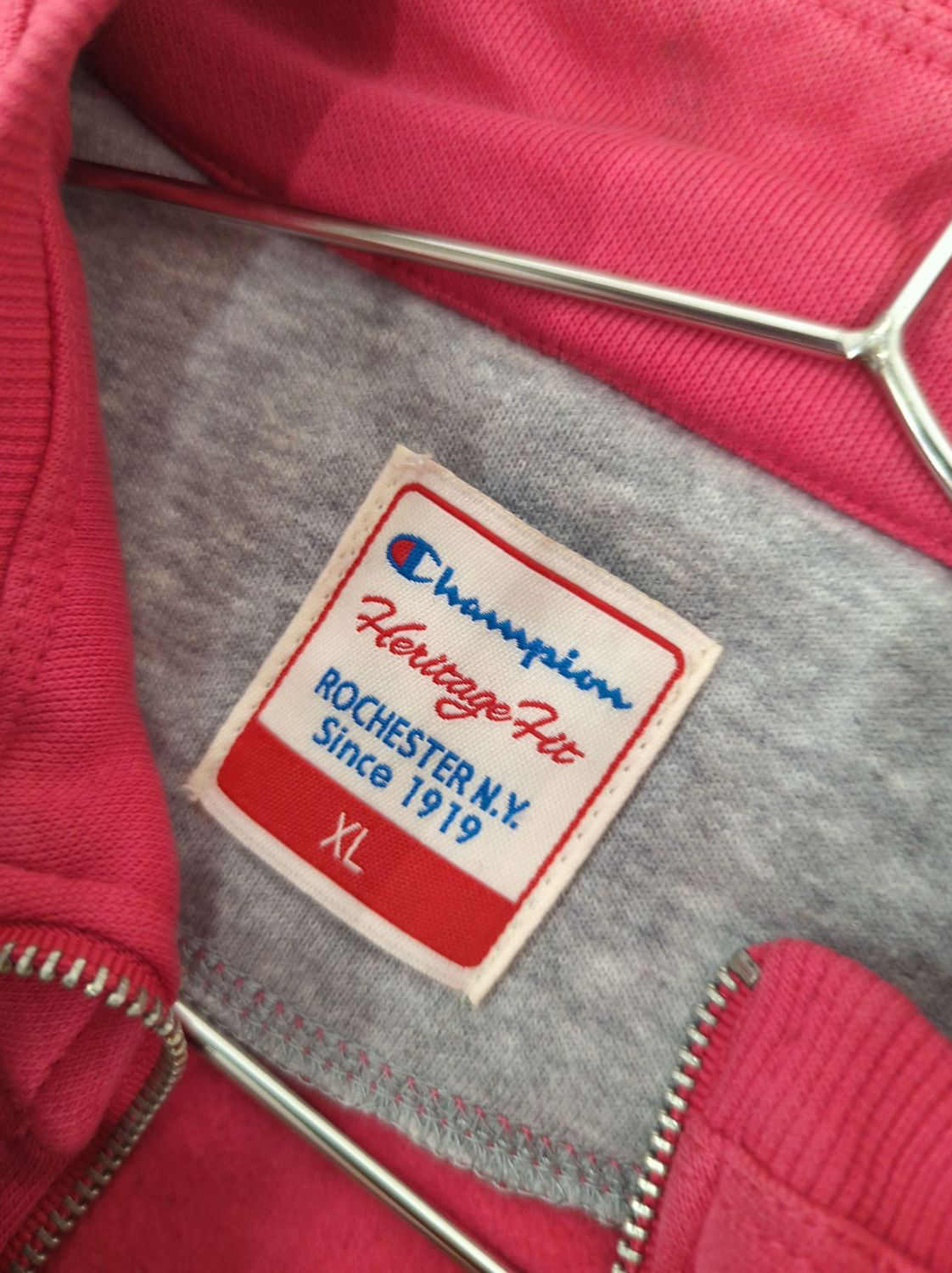 Champion Pink Zip-Up Sweatshirt - Size XL