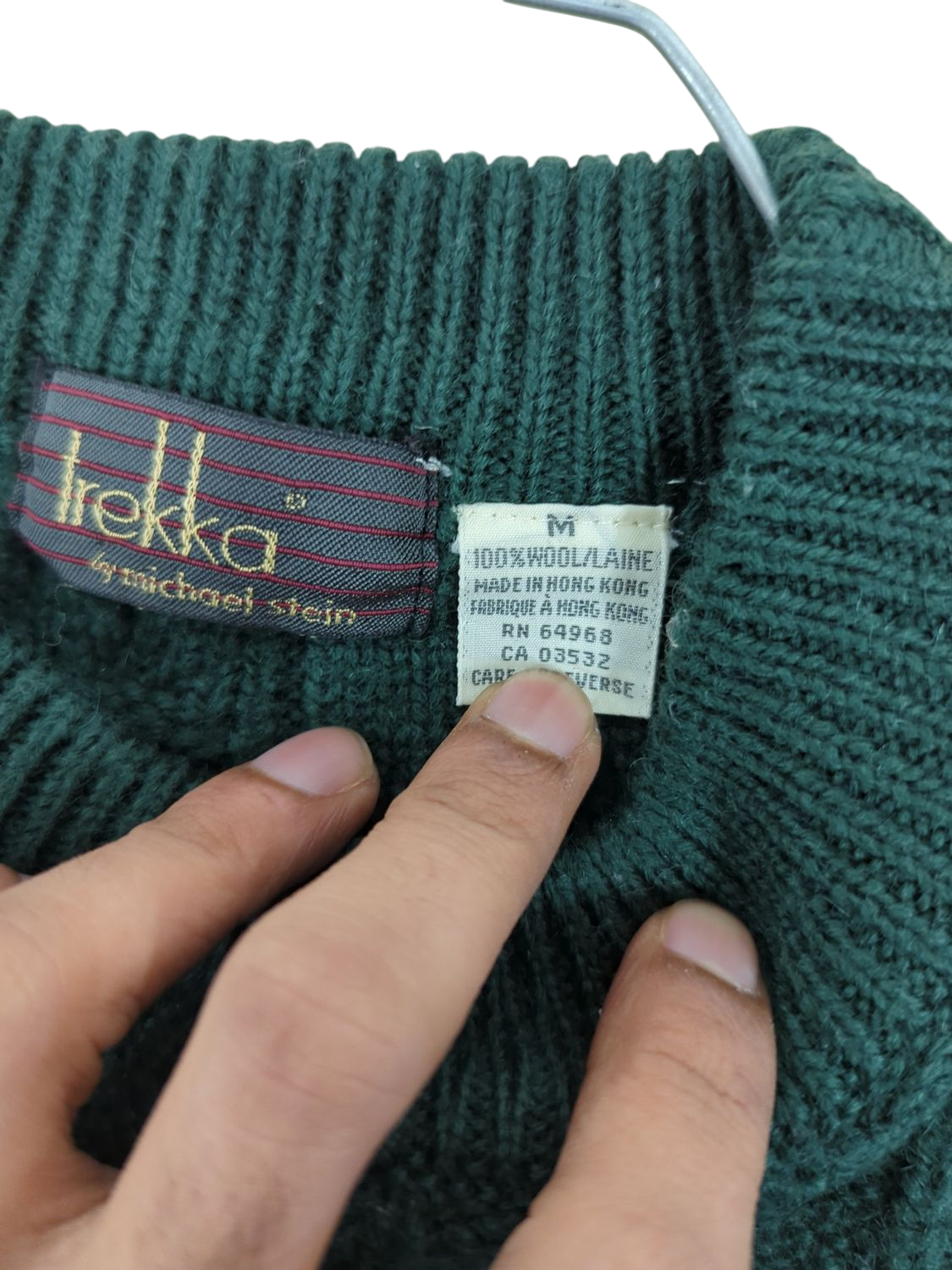 Hekla 100% Wool Green Textured Sweater - Size M