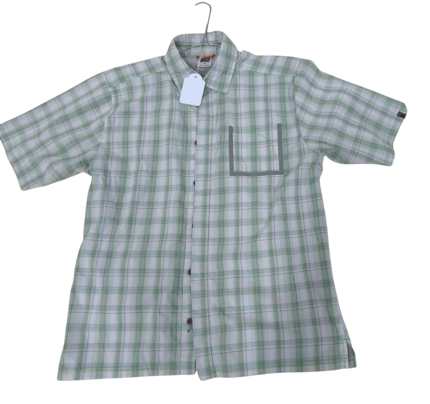 The North Face Green Plaid Short Sleeve Button-Down Shirt - Size M
