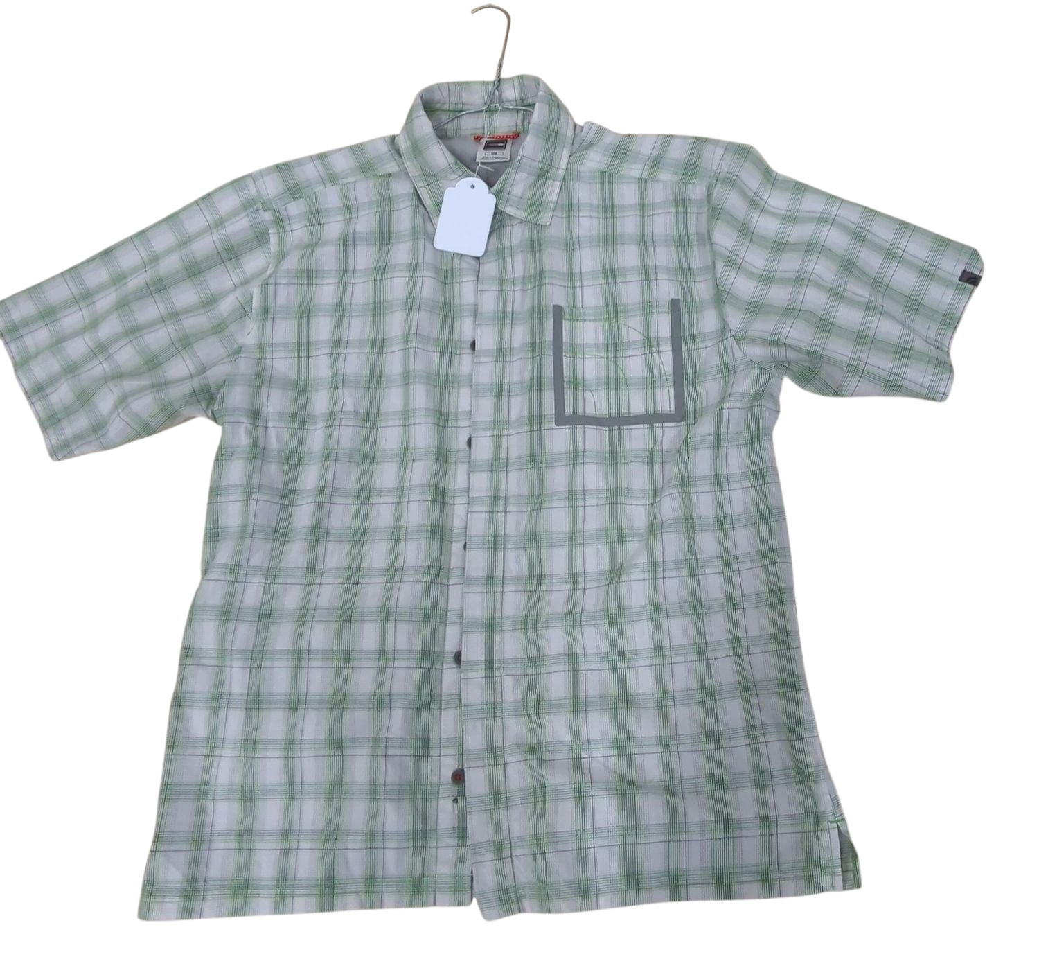 The North Face Green Plaid Short Sleeve Button-Down Shirt - Size M