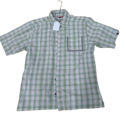 The North Face Green Plaid Short Sleeve Button-Down Shirt - Size M