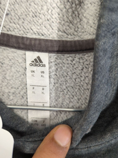 Adidas Men's Grey Hoodie - Size L