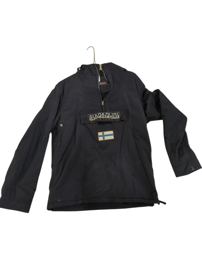 Napapijri Windbreaker Jacket - Black with Nordic Flag Patch