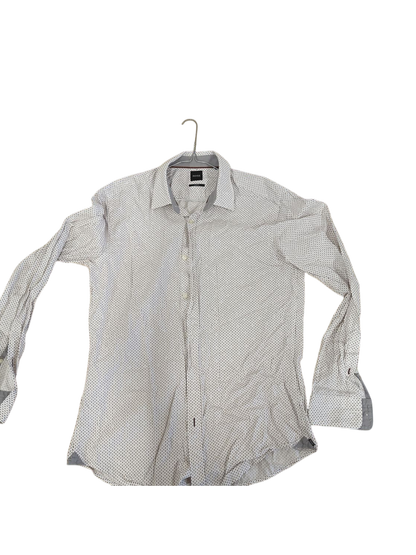 BOSS Hugo Boss Slim Fit Button-Down Shirt - White with Red Pattern