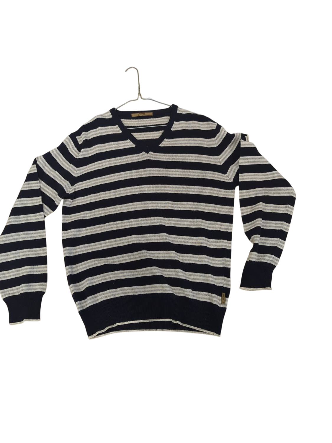 Ungaro Knitwear Navy Striped Sweater - Long Sleeve Crew Neck
