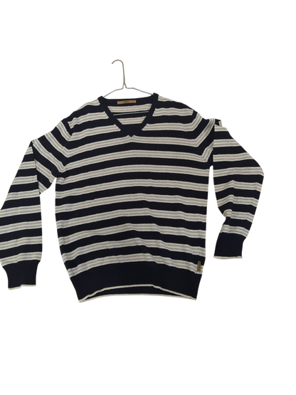 Ungaro Knitwear Navy Striped Sweater - Long Sleeve Crew Neck