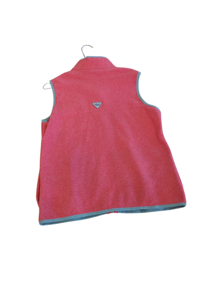 Columbia Pink Fleece Vest with Blue Trim - Size M