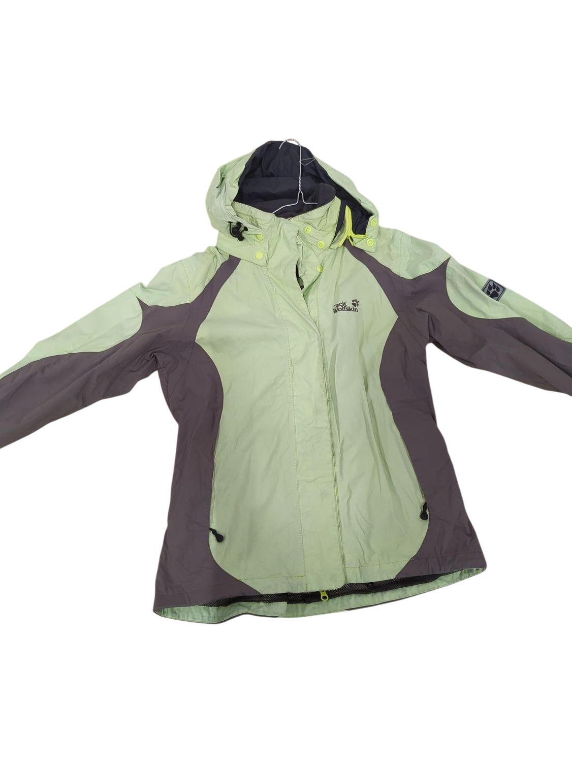 Jack Wolfskin Light Green & Grey Windbreaker Jacket
