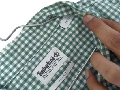 Timberland Green Gingham Check Button-Down Shirt - Slim Fit