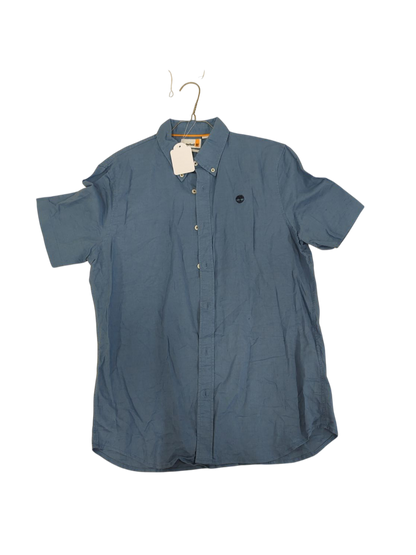 Timberland Blue Short Sleeve Button-Down Shirt - Size M