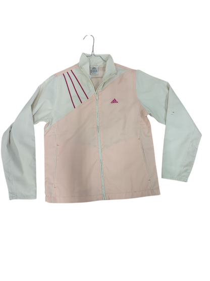 Adidas Pink & White Long Sleeve Polo Shirt - Size D (EU 42/44)