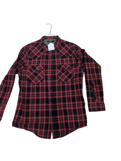 Lee Red & Black Plaid Flannel Button-Down Shirt - Slim Fit