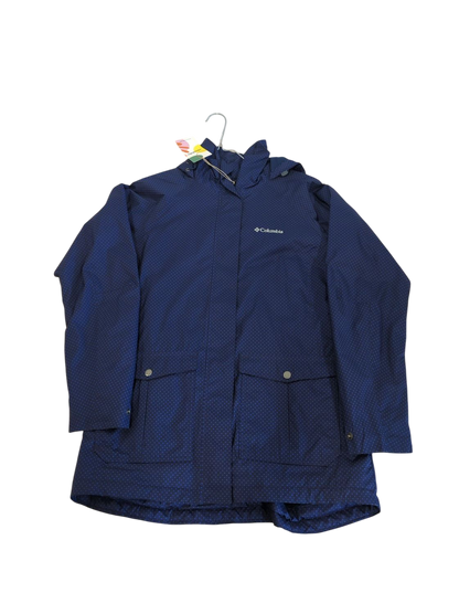 Columbia Omni-Tech Waterproof Navy Blue Polka Dot Jacket - Size M