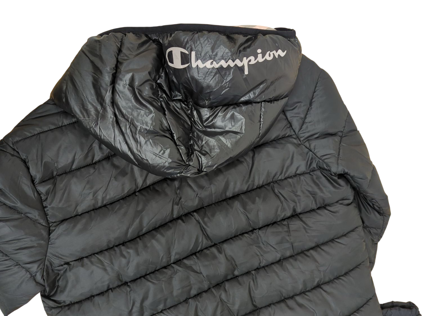 Champion Black Down Puffer Jacket - X-Large