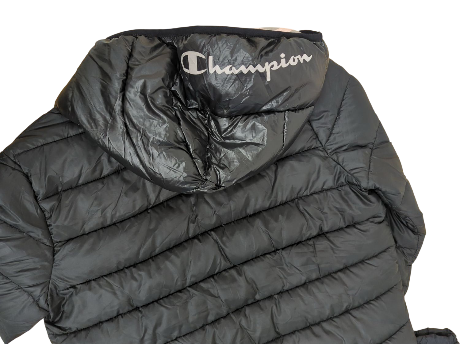 Champion Black Down Puffer Jacket - X-Large