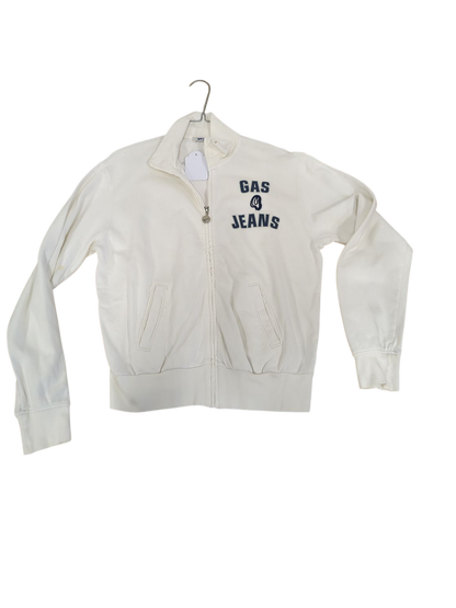 GAS Jeans White Zip-Up Sweatshirt - Size M/L