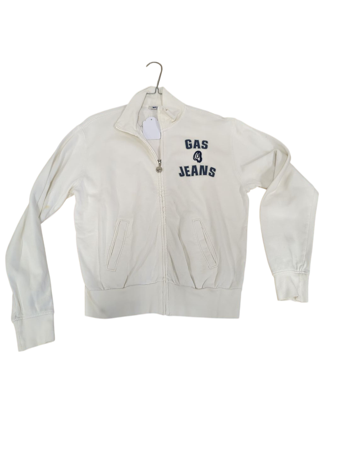 GAS Jeans White Zip-Up Sweatshirt - Size M/L
