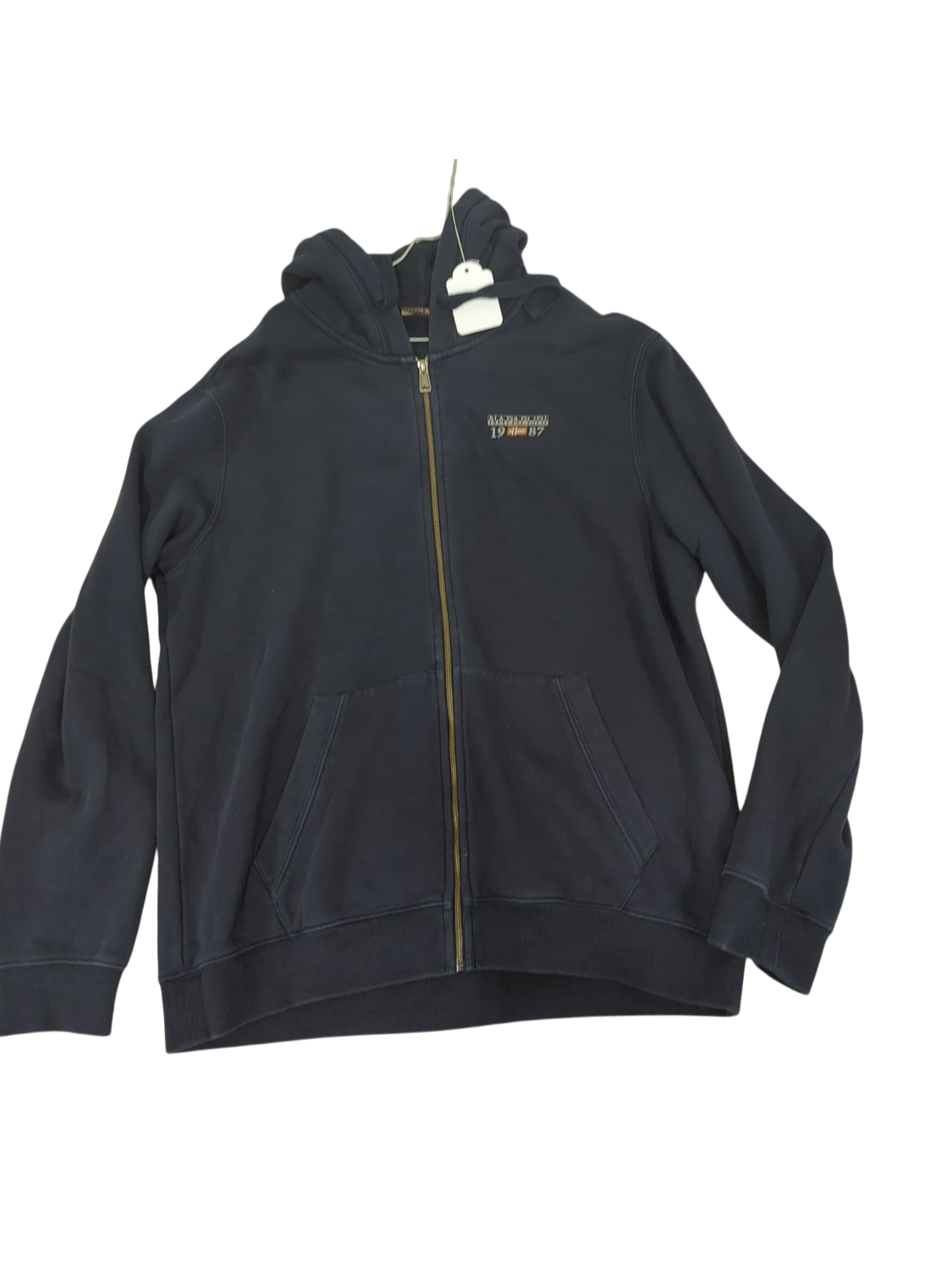 Napapijri Navy Blue Zip-Up Jacket - Size XXL