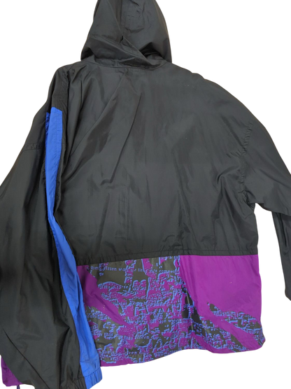 Vintage Nike Windbreaker Jacket - Black/Purple/Blue - Size XXL