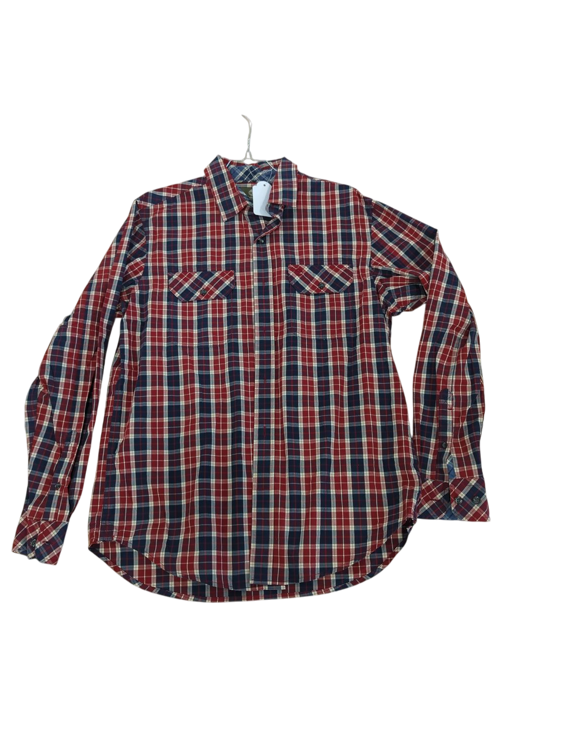 Timberland Red & Navy Plaid Button-Down Shirt - Size M