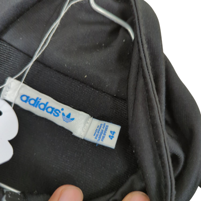 Adidas Black Track Jacket with 3-Stripes - Size 44