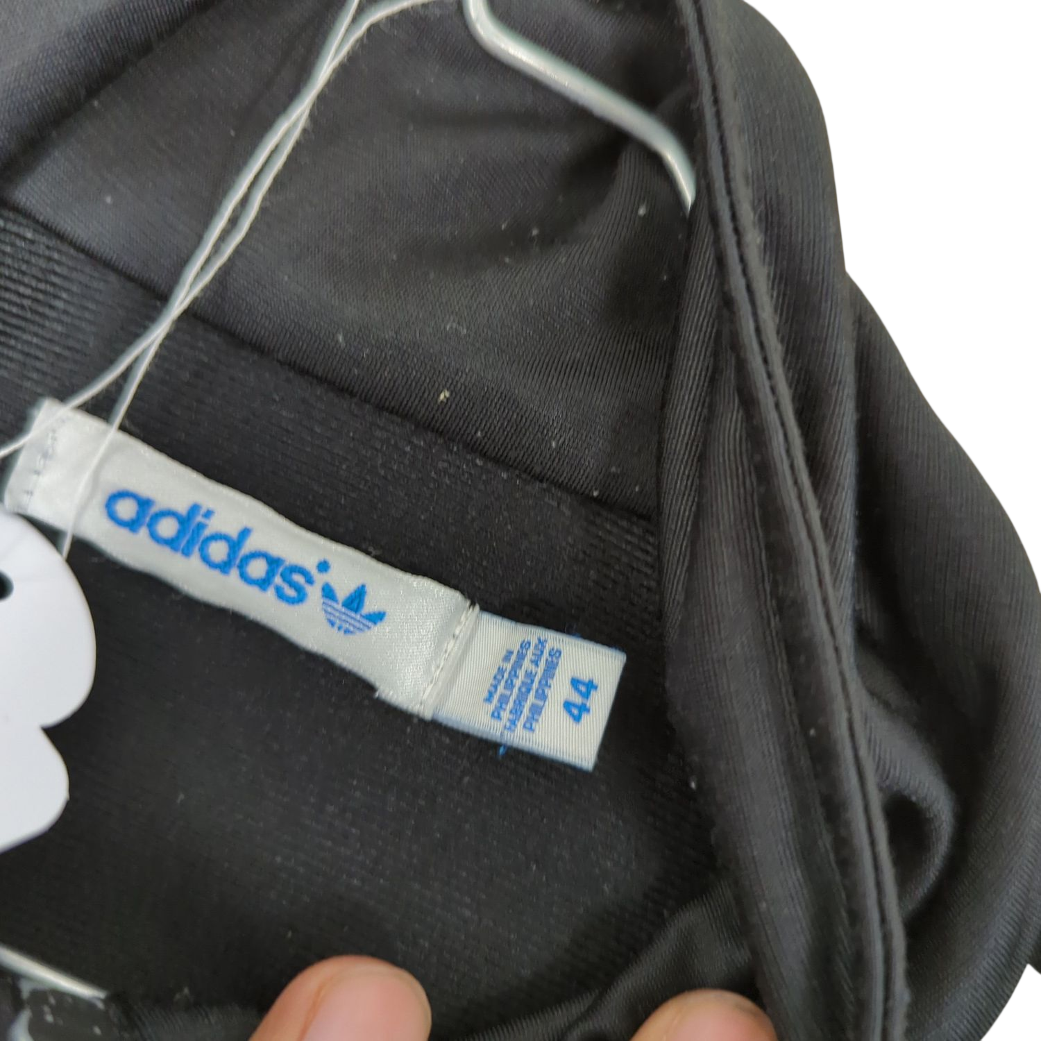 Adidas Black Track Jacket with 3-Stripes - Size 44